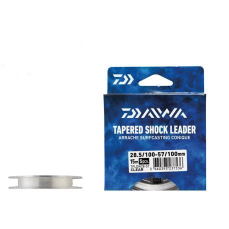 DAIWA TAPERED SHOCK LEADER 23,5/100-57 /100 MM 15 M 5 PCS