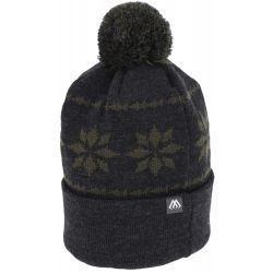 MIKADO WINTER CAP POMPOM GREY AND GREEN