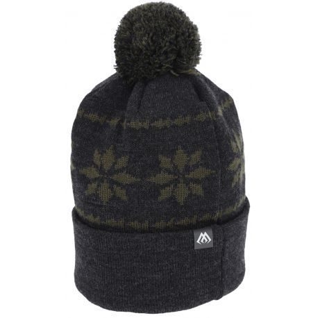 MIKADO WINTER CAP POMPOM GREY AND GREEN