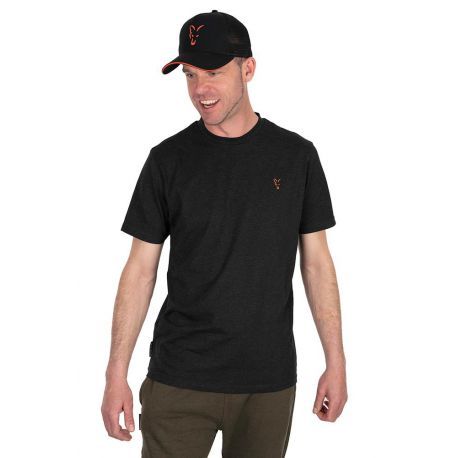 FOX COLLECTION T-SHIRT BLACK & ORANGE L