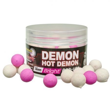 STARBAITS FLURO POP UPS HOT DEMON PINK / WHITE 14 MM