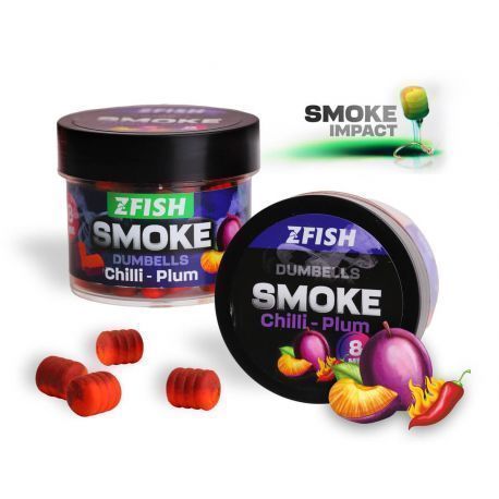 ZFISH SMOKE POP UP DUMBELLS 8MM CHILLI-PLUM