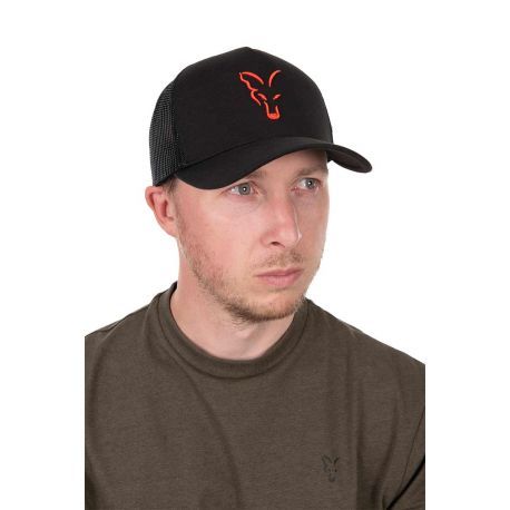 FOX COLLECTION TRUCKER CAP BLACK ORANGE