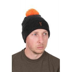 FOX COLLECTION BOBBLE HAT BLACK/ORANGE
