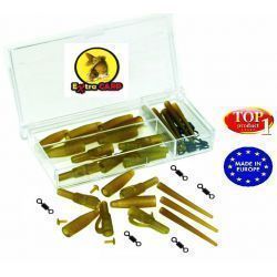 EXTRA CARP LEAD CLIP SET WITH ANTI TANGLE SLEEVES