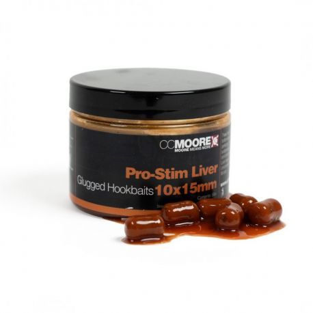 CCMOORE PRO-STIM LIVER GLUGGED HOOKBAITS 15*18