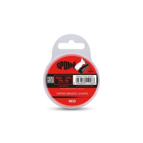 SPOMB TAPERED BRAIDED LEADERS 40LB A 18 LB 10 MTS